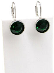 KEREK ezüst fülbevaló - 18 mm (zöld) (2024092110)