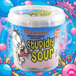 Maxons Stupidly Sour Tub Bubblegum 100g - Brutálisan Savanyú Rágógumi Ízű Keménycukorka