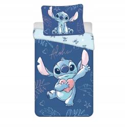 Jerry Fabrics Pamut ágyneműhuzat 140x200 Lilo and Stitch Aloha búzavirág párnahuzat 70x90 Jf (01205-LILOALOHALA)