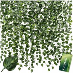 KRUMAD Mesterséges Borostyán Falikép Erkély Füzér Mesterséges Levelek x12 Sövény 27m (SZTUCZNY BLUSZCZ NA ŚCIANĘ x 12 szt. 27,5 M)