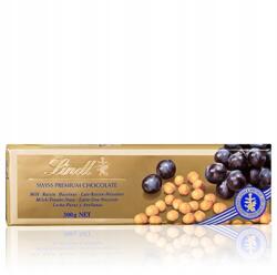 Lindt Svájci tejcsokoládé mazsolával és mogyoróval 300 (7610400013802)