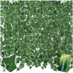 KRUMAD Mesterséges Borostyán Falikép Erkély Füzér Mesterséges Levelek x12 Sövény 27m (SZTUCZNY BLUSZCZ NA ŚCIANĘ x 12 szt. 27 M)