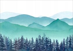  Fotótapéta kilátás ég hegyek erdő a ködben 350x245 (FOTOTAPETA tapety do salonu sypialni 3D)