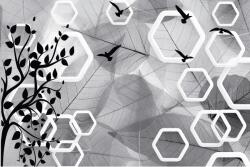 agmART Fotótapéták levelek madarak fa 260x180 (Fototapety agmART)