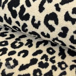  Kabát anyag TEDDY JACQUARD Animal skin black
