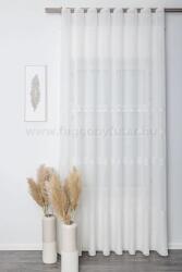 FüggönyFutár Webáruház Sanremo - Ecrü színű azsúrozott vízszintes csíkos, szőttes batiszt függöny, egyedi méretre, készre varrjuk