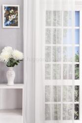 FüggönyFutár Webáruház Nara - Apró pontos fehér Jacquard függöny, ólomzsinóros, egyedi méretre, készre varrjuk