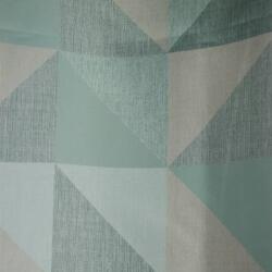 FüggönyFutár Webáruház Hoya - Háromszögmintás türkiz-bézs dimout sötétítő függöny, egyedi méretre, készre varrjuk