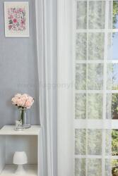 FüggönyFutár Webáruház Fehér színű lángálló sablé függöny, egyedi méretre, készre varrjuk