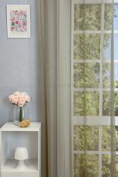 FüggönyFutár Webáruház Tejeskávé színű lángálló sablé függöny, egyedi méretre, készre varrjuk