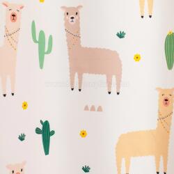 FüggönyFutár Webáruház Lama - Világosbarna gyerekszobai dekorfüggöny, egyedi méretre, készre varrjuk