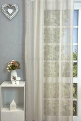 FüggönyFutár Webáruház Hella - Púder rózsaszín csillogó szórt mintás sablé függöny, egyedi méretre, készre varrjuk