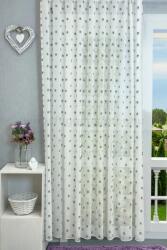 FüggönyFutár Webáruház Pomaio - Fehér alapon szürke színű pom-pom mintás tetrasable függöny, egyedi méretre, készre varrjuk