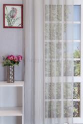 FüggönyFutár Webáruház Nicole - ezüst szürke csíkos forgófonalas jacquard függöny, ólomzsinóros, egyedi méretre, készre varrjuk