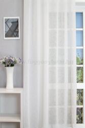 FüggönyFutár Webáruház Lyon - fehér színű, rusztikus, vasaláskönnyített fényáteresztő tetrasablé függöny, szórt mintával, egyedi méretre, készre varrjuk