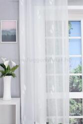 FüggönyFutár Webáruház Bonita - Fehér tetra sablet függöny, nyírt, fehér, levél mintával, ólomzsinórral, egyedi méretre, készre varrjuk - fuggonyfutar - 3 600 Ft