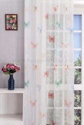 FüggönyFutár Webáruház Lepke mintás voile függöny, ólom zsinóros, egyedi méretre, készre varrjuk