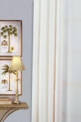 FüggönyFutár Webáruház Fehér színű, pamutvászon hatású fényáteresztő batiszt függöny, egyedi méretre, készre varrjuk