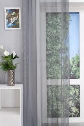 FüggönyFutár Webáruház Aster - világos szürke alapon ezüst-fekete rugalmas jacquard függöny, egyedi méretre, készre varrjuk