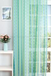 FüggönyFutár Webáruház Kék-zöld csíkos szövött mintás voile, egyedi méretre, készre varrjuk