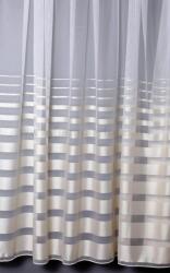 FüggönyFutár Webáruház Alexandria - bézs csíkos jacquard függöny, ólomzsinóros, egyedi méretre, készre varrjuk