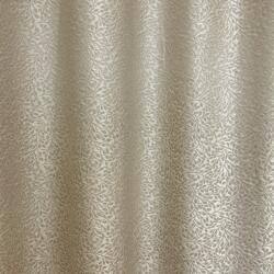 FüggönyFutár Webáruház Eloise - Bézs színű apró levélmintás jacquard dekor függöny, egyedi méretre, készre varrjuk