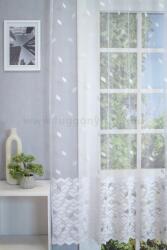 FüggönyFutár Webáruház Bordűrös, fehér, kicsi rombusz mintás, jacquard függöny , egyedi méretre, készre varrjuk