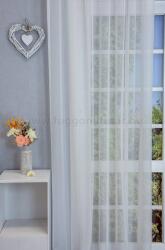 FüggönyFutár Webáruház Tört fehér/ekrü színű, prémium voile függöny, egyedi méretre, készre varrjuk