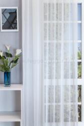 FüggönyFutár Webáruház Fehér színű félorganza függöny, ólomzsinóros, egyedi méretre, készre varrjuk