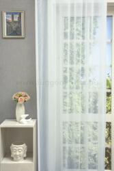 FüggönyFutár Webáruház Dolores - Fehér színű, fényes szálbeszövéses jacquard függöny, egyedi méretre, készre varrjuk