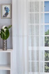 FüggönyFutár Webáruház Fehér, fényes ezüstszálas függöny, ólomzsinóros, 280 cm , egyedi méretre, készre varrjuk