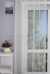 FüggönyFutár Webáruház Ekrü tört fehér, sűrűn szövött csíkos jacquard függöny, egyedi méretre, készre varrjuk