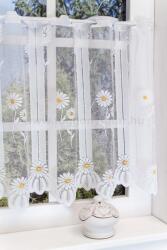 FüggönyFutár Webáruház Margarétás jacqard vitrázs függöny, egyedi méretre, készre varrjuk - fuggonyfutar - 2 200 Ft