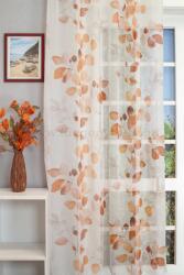 FüggönyFutár Webáruház Trude - Terra levélmintás voile, egyedi méretre, készre varrjuk