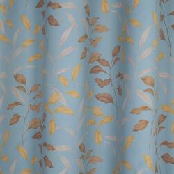 FüggönyFutár Webáruház Bolton- Kék-barna színű levélmintás dimout függöny, egyedi méretre, készre varrjuk