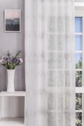 FüggönyFutár Webáruház Fehér tetrasablet függöny, szürke fonal beszövéssel, ólomzsinóros, egyedi méretre, készre varrjuk