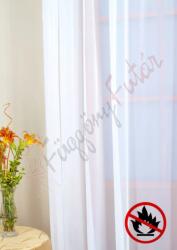 FüggönyFutár Webáruház Fehér színű lángálló voile függöny, egyedi méretre, készre varrjuk