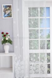 FüggönyFutár Webáruház Fehér, bordűrös, rózsa mintás, jacquard függöny, egyedi méretre, készre varrjuk - fuggonyfutar - 3 200 Ft