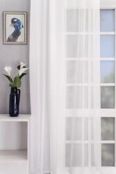 FüggönyFutár Webáruház Charlotte-Fehér színű, puha szálú krepp voile függöny, egyedi méretre, készre varrjuk