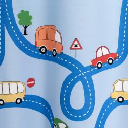 FüggönyFutár Webáruház Street - Autós, kresz táblás gyerekszobai sötétítő függöny, egyedi méretre, készre varrjuk