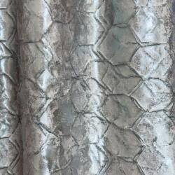 FüggönyFutár Webáruház Zenox - Mályva alapon ezüst hatszög mintás fémszálakkal átszőtt jaquard dekor függöny, egyedi méretre, készre varrjuk