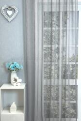 FüggönyFutár Webáruház Dolores - Ezüst szürke színű, fényes szálbeszövéses jacquard függöny, egyedi méretre, készre varrjuk