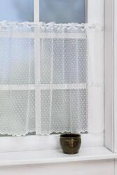 FüggönyFutár Webáruház Kis pöttyös fehér jacquard vitrázs függöny, egyedi méretre, készre varrjuk - fuggonyfutar - 1 300 Ft