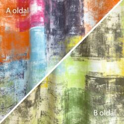 FüggönyFutár Webáruház Double - Színes absztrakt mintás kétoldalas dimout függöny, egyedi méretre, készre varrjuk