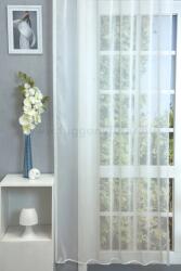 FüggönyFutár Webáruház Perla - Fehér színű gyöngyházfényű jaquard függönyfüggöny, egyedi méretre, készre varrjuk