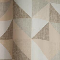 FüggönyFutár Webáruház Hoya - Háromszögmintás barna-bézs dimout sötétítő függöny, egyedi méretre, készre varrjuk