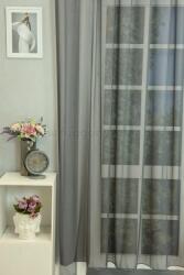 FüggönyFutár Webáruház Rosemary - Sötétszürke selymes fényű jacquard függöny, egyedi méretre, készre varrjuk