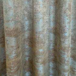 FüggönyFutár Webáruház Sierra - Türkiz-bronz színű mosott mintás dekorfüggöny, egyedi méretre, készre varrjuk