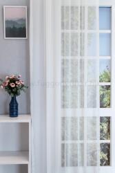 FüggönyFutár Webáruház Marseille - fehér színű fényes jacquard függöny, ólomzsinóros, egyedi méretre, készre varrjuk