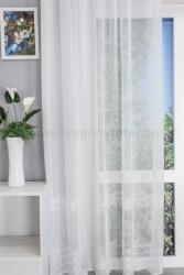 FüggönyFutár Webáruház Fehér, hullám mintás, hímzett, bordűrös, sablet függöny, egyedi méretre, készre varrjuk